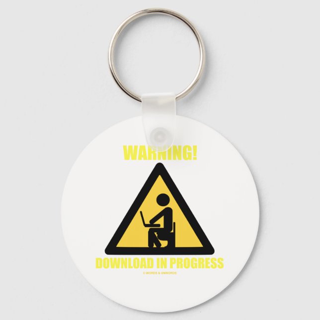 Varning! Hämtning pågår (Geek Humor) Nyckelring (Framsida)