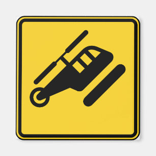 Varning Helikoptertecken Magnet