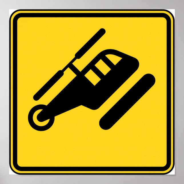 Varning Helikoptertecken Poster (Framsidan)