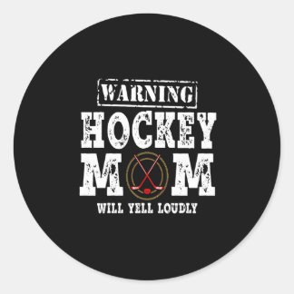 Varning Hockey Mamma Will Yell Louely Runt Klistermärke