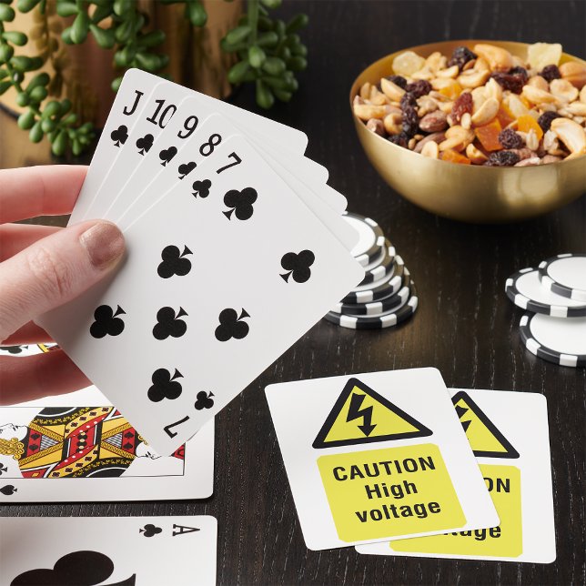 Varning Högspänning Varnings skylt Casinokort (Skapare uppladdad)
