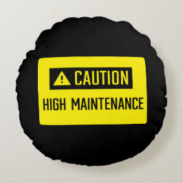 Varning - Högt underhållstecken Rund Kudde