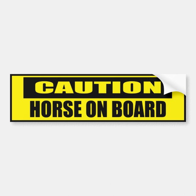 Varning Horse på Bumper Sticker Bildekal (Framsidan)