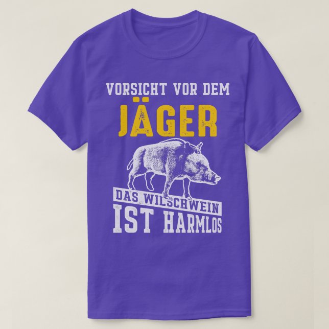 Varning Hunter Vild Boar är ofarlig T Shirt (Design framsida)