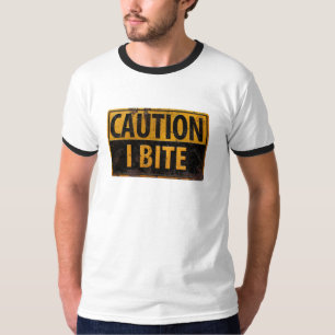 VARNING - I BITA rostigt varningsskylt för metall T Shirt