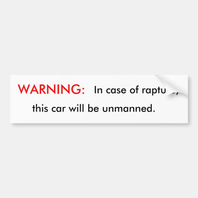 Varning: i fall att av Rapture Bildekal (Framsidan)