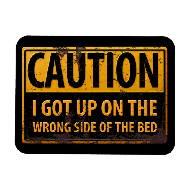 VARNING I Har uppåt på fel sida av Bed-signaturen Magnet (Horisontell)