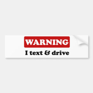 Varning - I-text & drev Bildekal