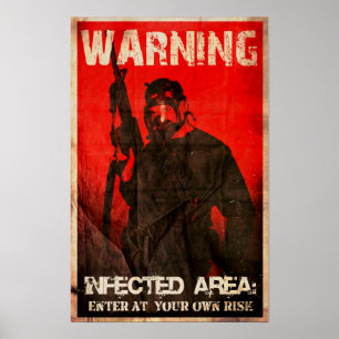 VARNING: INFEKERAT OMRÅDE POSTER