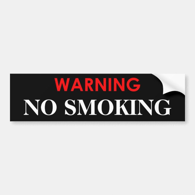 VARNING INGEN RÖKGLOSSISK STICKER BILDEKAL (Framsidan)