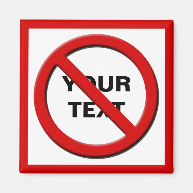 Varning: Ingen symbol Anpassningsbar Magnet (Framsidan)