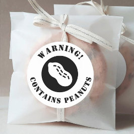 Varning innehåller nöt Food Label Runt Klistermärke