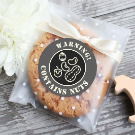 Varning innehåller nöt Food Label Runt Klistermärke
