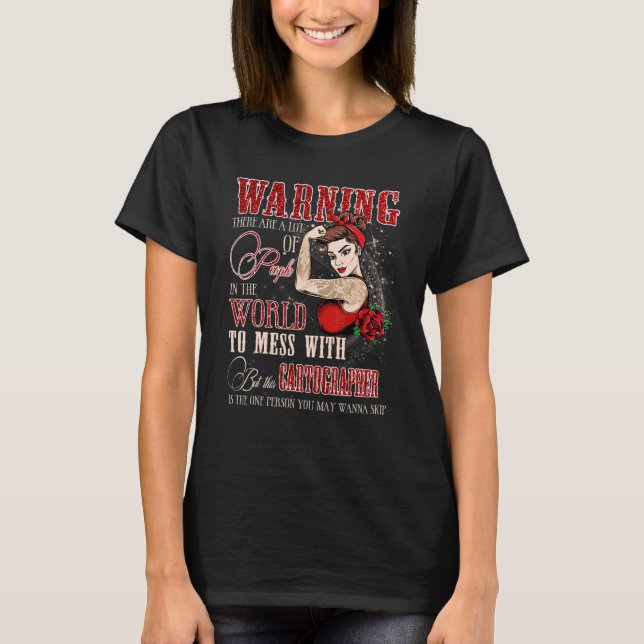 Varning  inte med den här bäraren Kvinnor T Shirt (Framsida)