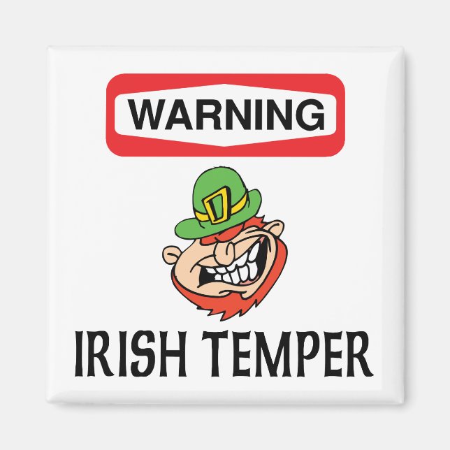 Varning Irish Temper Magnet (Framsidan)