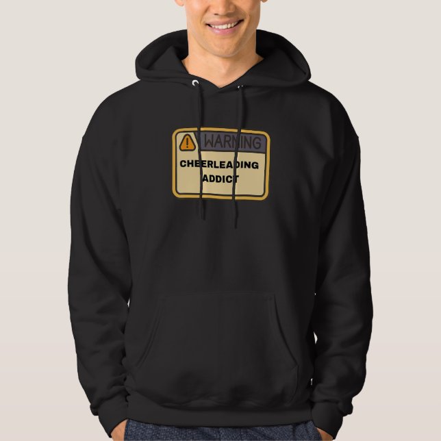 Varning Jag Är En Cheerleading Beroende Meme Hoodie (Framsida)