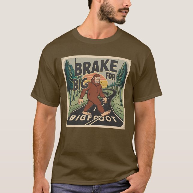 Varning, jag bromsar för Bigfoot T Shirt (Framsida)