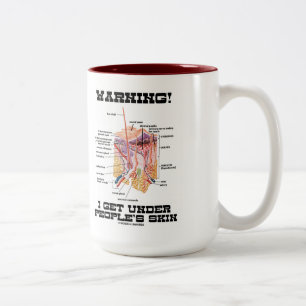 Varning! Jag får under folk flår (humorn) Två-Tonad Mugg
