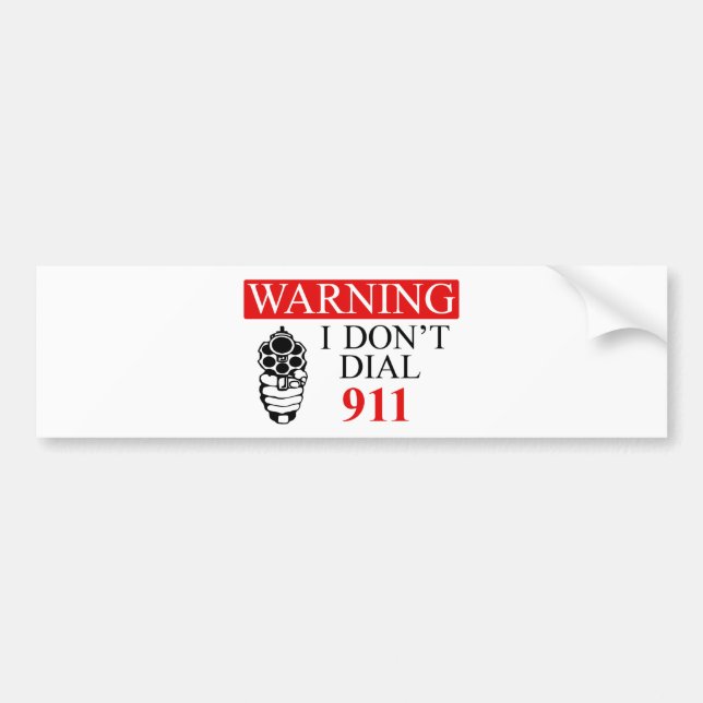 Varning: Jag gör inte ringer 911 Bildekal (Framsidan)