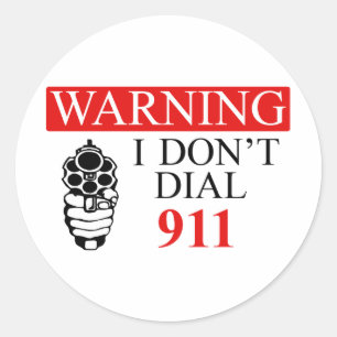 Varning: Jag gör inte ringer 911 Runt Klistermärke