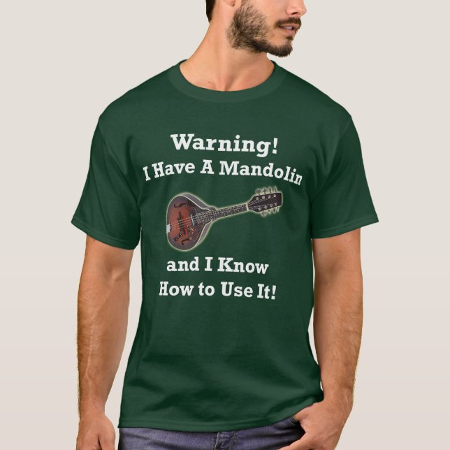 Varning! Jag har en Mandolin T Shirt (Framsida)