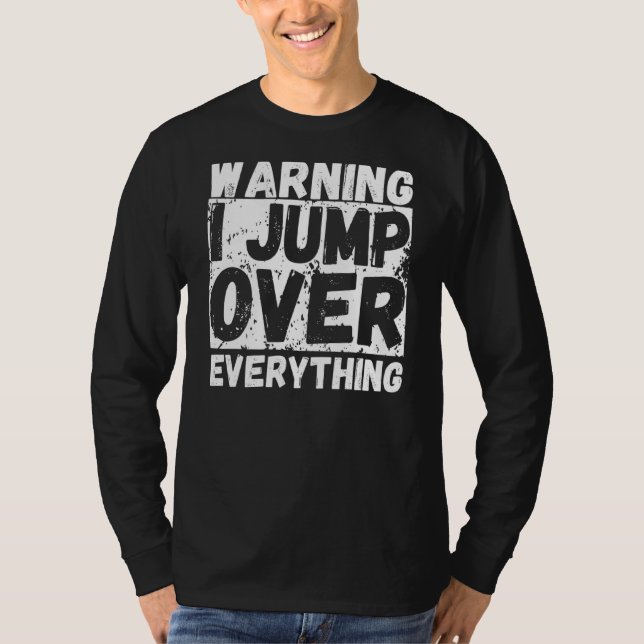 Varning! Jag hoppar över allt Freerunning Parkour T Shirt (Framsida)