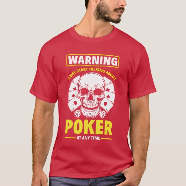 Varning! Jag kan börja prata om Poker Anyime-pojke T Shirt (Framsida)