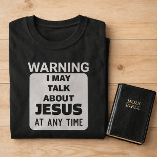 VARNING Jag Kan Prata Om Jesus Roligt Kristet T Shirt