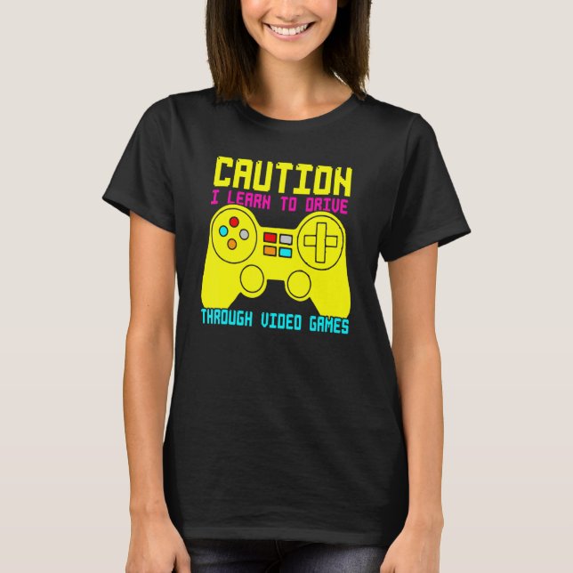 Varning jag lärde mig att köra via Roligten Videos T Shirt (Framsida)