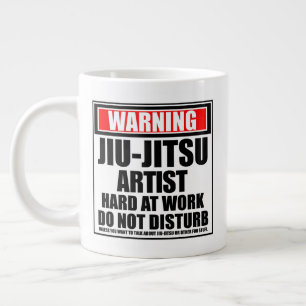 Varning Jiu-Jitsu Artist Hard On Work Jumbo Mugg