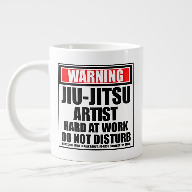 Varning Jiu-Jitsu Artist Hard On Work Jumbo Mugg (Vänster)