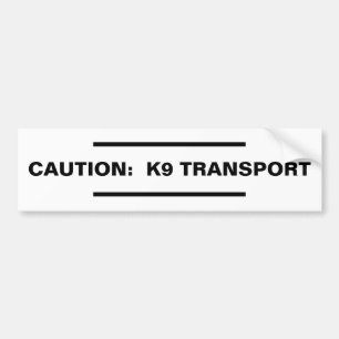 Varning: K9 Transport Bildekal