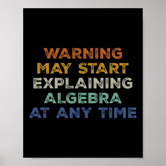 Varning Kan Börja Förklara Algebra Rolig Matematik Poster (Framsidan)