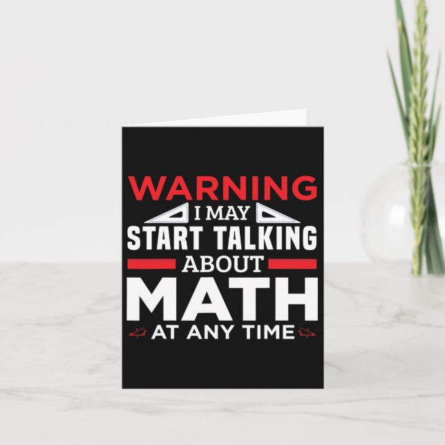Varning kan börja prata med Math Funny Math Teache Kort (Framsida)