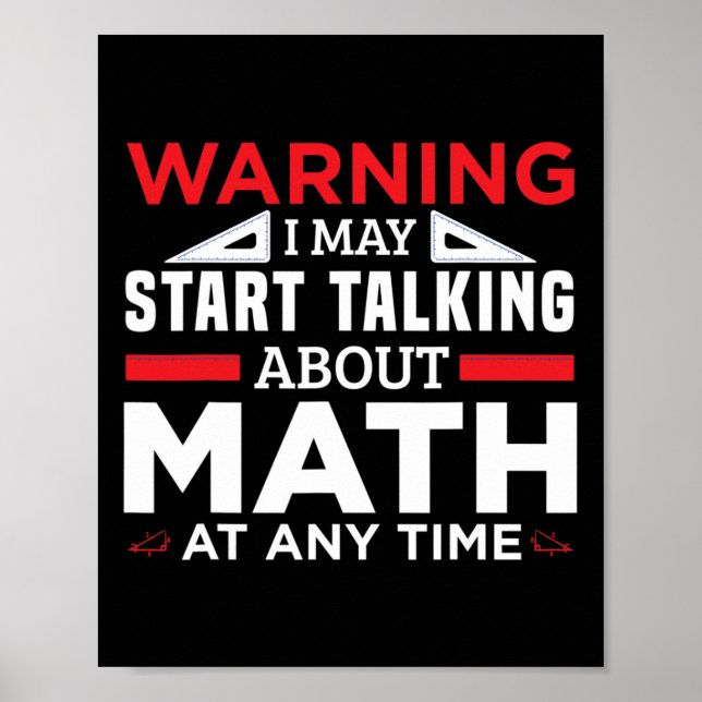 Varning kan börja prata med Math Funny Math Teache Poster (Framsidan)