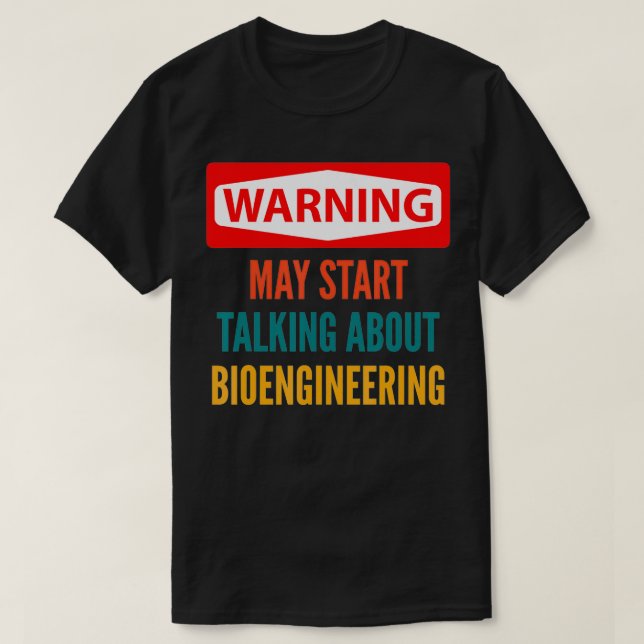 Varning kan börja prata om bioteknik t shirt (Design framsida)