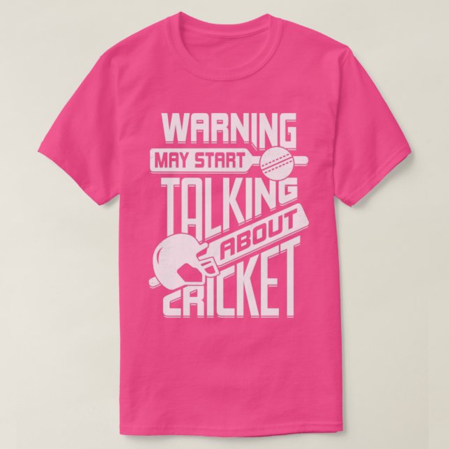Varning kan börja prata om Cricket T Shirt (Design framsida)