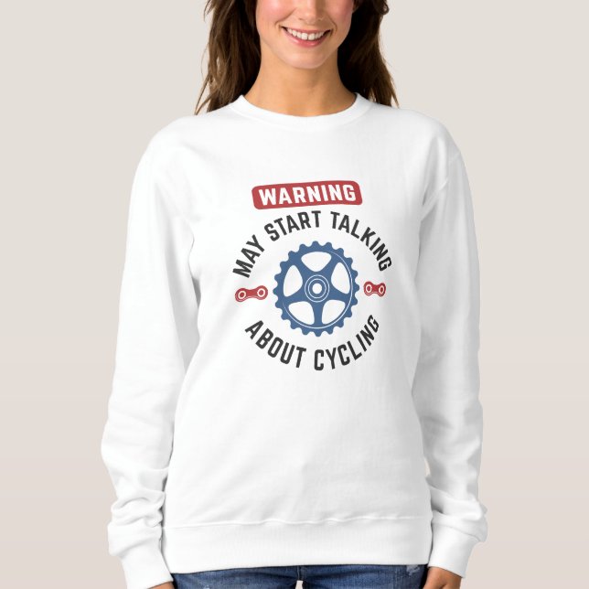 Varning kan börja prata om cykling t shirt (Framsida)