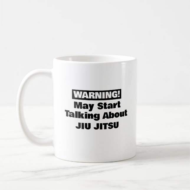 Varning kan börja prata om Jiu Jitsu Kaffemugg (Vänster)