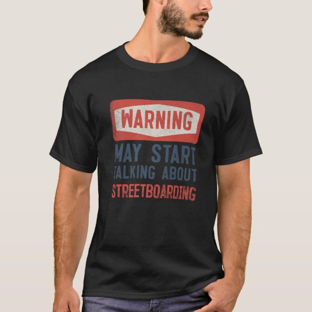 Varning kan börja prata om Stickball Player T Shirt (Framsida)