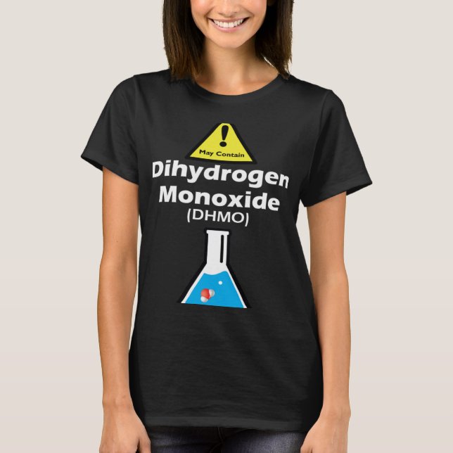 Varning kan innehålla DHMO Science Teacher H2O Pun T Shirt (Framsida)