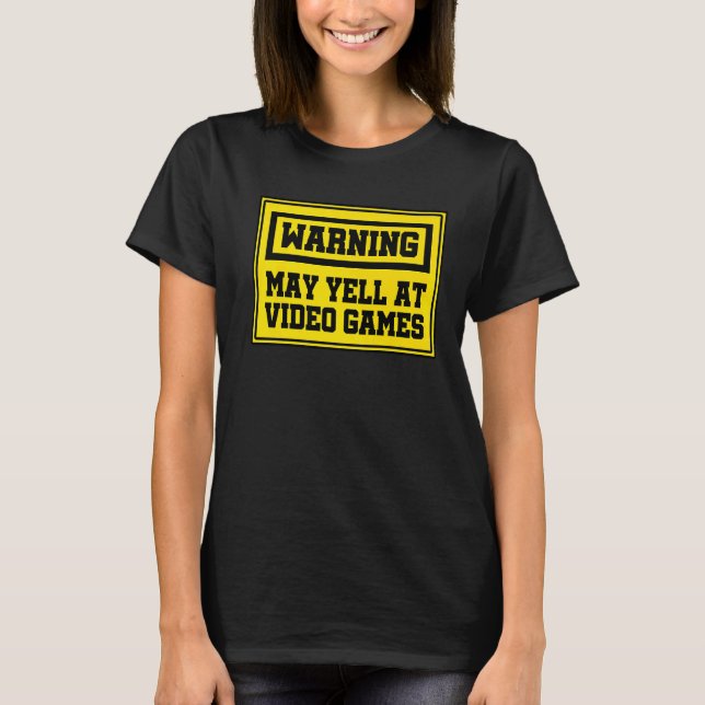 Varning kan komma vid styrenheten för videospelsko t shirt (Framsida)