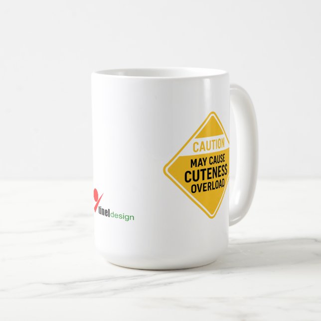 "Varning: Kan Orsaka Söthetsöverbelastning" Rolig Kaffemugg (Framsida höger)