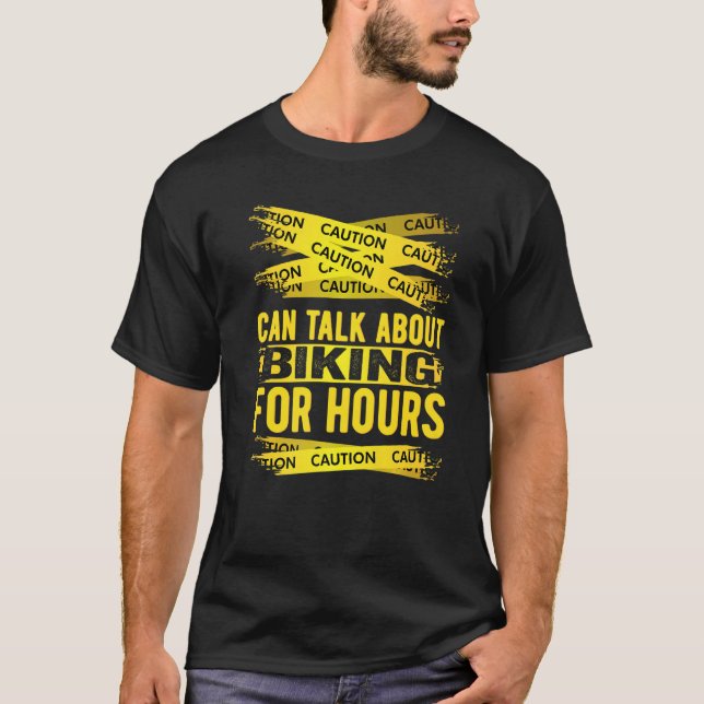 Varning kan prata om cykling i timmar t shirt (Framsida)