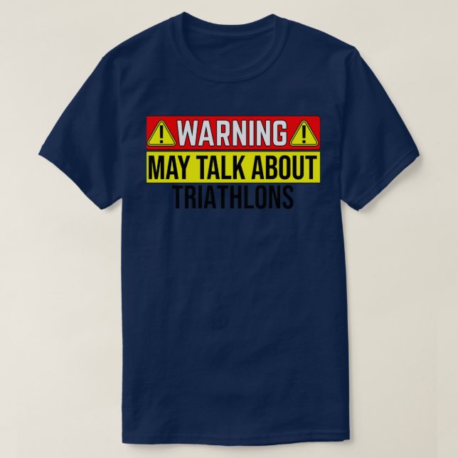 Varning kan prata om triatoner t shirt (Design framsida)