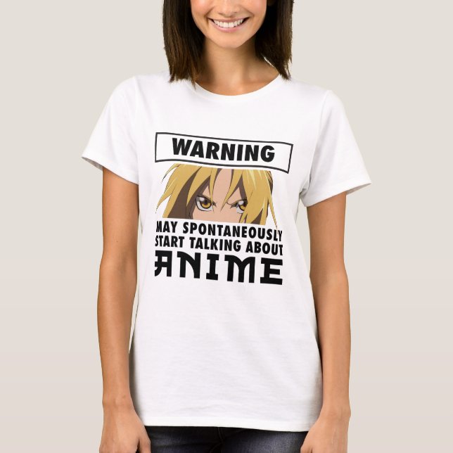 Varning kan spontant börja prata om abt Anime T Shirt (Framsida)