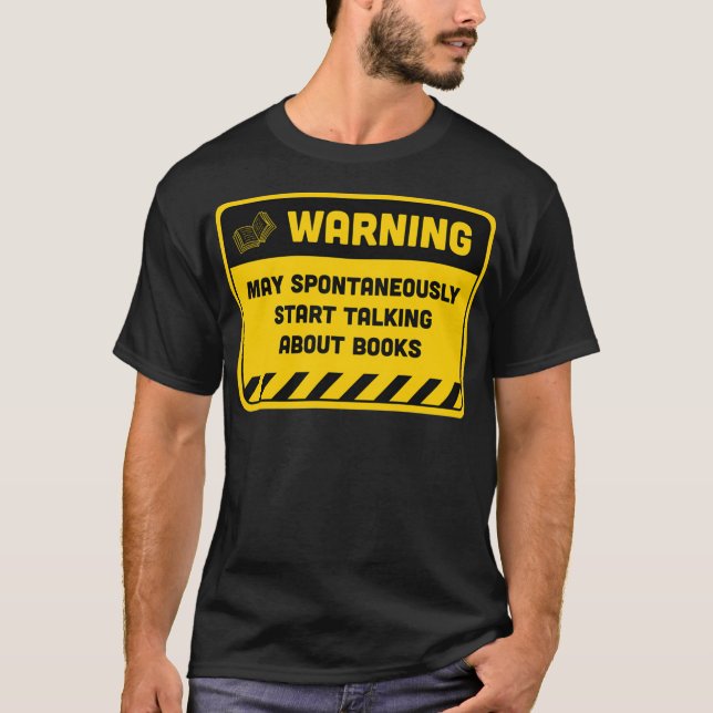 Varning kan spontant börja prata om Bok T Shirt (Framsida)