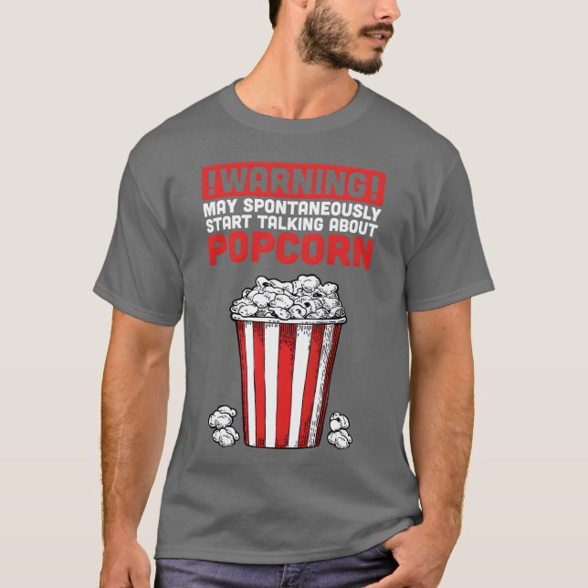 Varning Kan Spontant Börja Prata Om Popc v T Shirt (Framsida)
