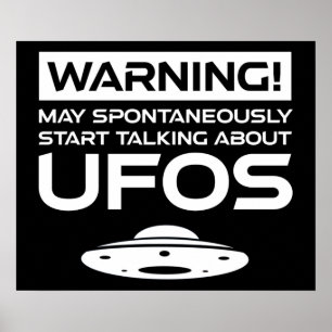 Varning kan spontant börja prata om UFO Poster