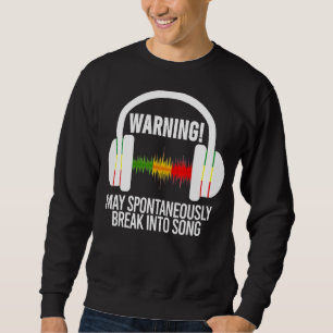 Varning kan spontant bryta sig in i Sång Music SA Lång Ärmad Tröja
